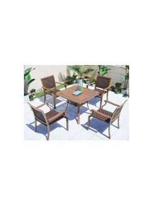 5pc Chair Set Aluminum Frame & PE Rattan Arm Chairs (4+1) 1 Each 6321