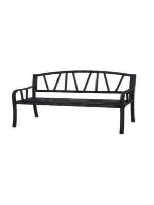  Bench Alvernia 3 Seater 127x61.5x86cm Steel Black 1 Ea 330770