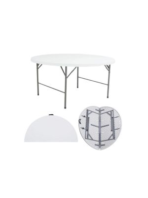  White Folding Portable Table 4ft Round 1 Ea HO-1436